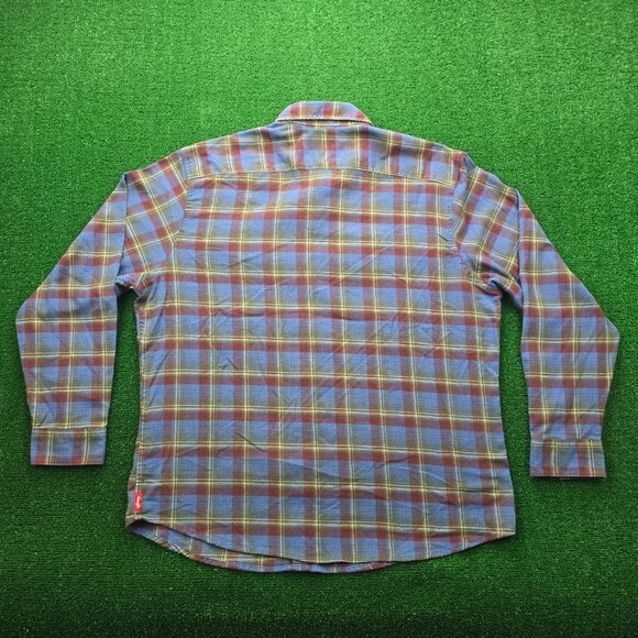 Wrangler Shirt Mens 2XL Plaid Flannel‎ Button Up Long Sleeve Western Cowboy - Picture 7 of 7